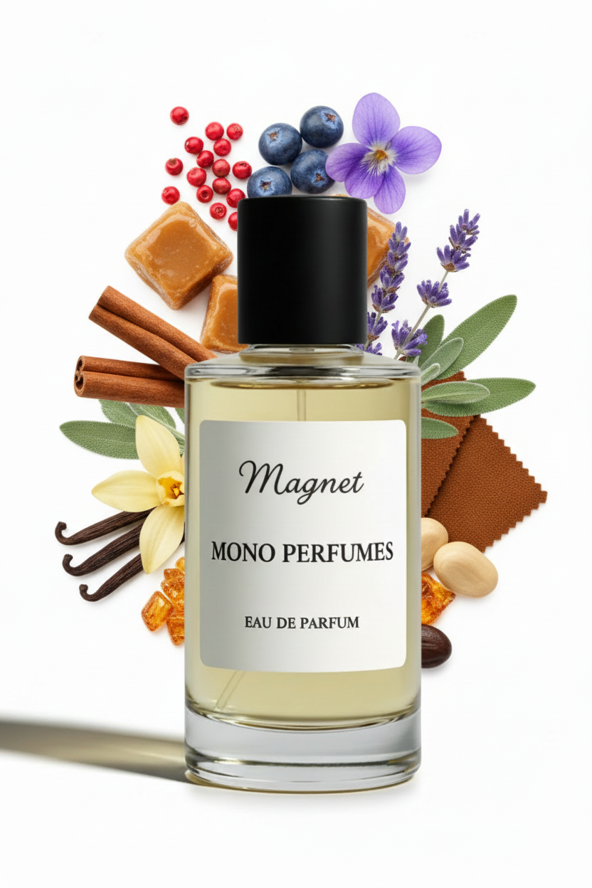 Magnet perfume with fragrance notes