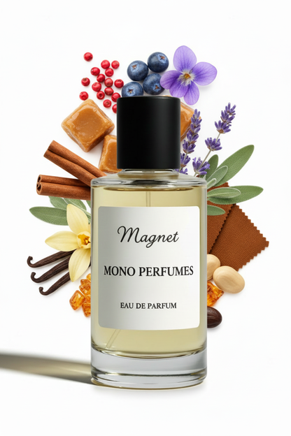 Magnet perfume with fragrance notes